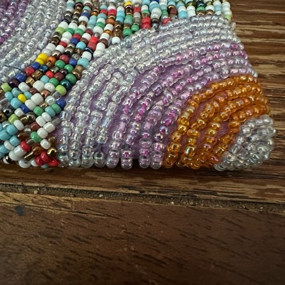 Vintage hand beaded small clutch purse or evening bag - Picture 7 of 7